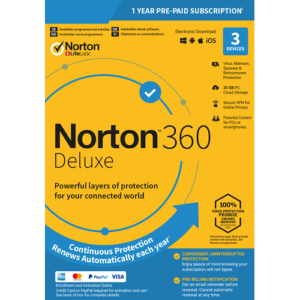 Norton 360 Deluxe – 1-Year / 3-Device
