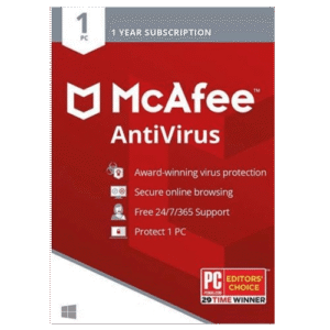 McAfee AntiVirus - 1-Year / 1-PC